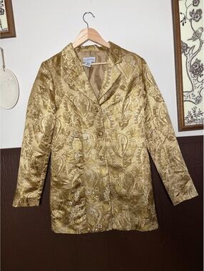 Vintage Y2K Jaclyn Smith Gold Pattern Blazer Jacket